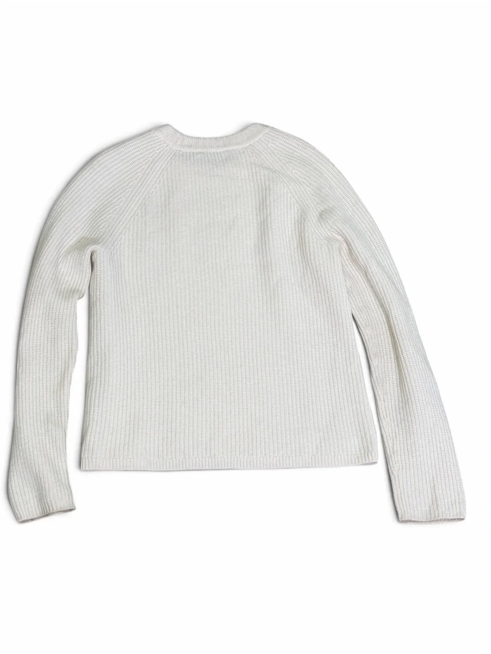 Quince 100% Mongolian Cashmere Fisherman Crewneck Sweater Ivory Cream XS